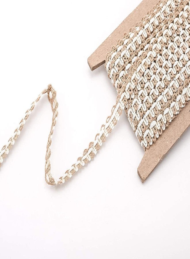 BOBBINY دانتيل جوت بوبيني 108 (10 أمتار) لحواف الساري، مناسب للفساتين، والساري، وحواف اللينغا، والقبعات، والزينة، وحواف الدوباتا، والشونري، والأعمال اليدوية. - Image 2